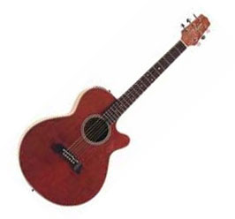 6 string electro-acoustic guitar.