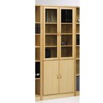 Tall Half Glass Door Cupboard (Oak)