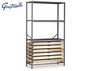 Unbranded Tall wooden tray rack