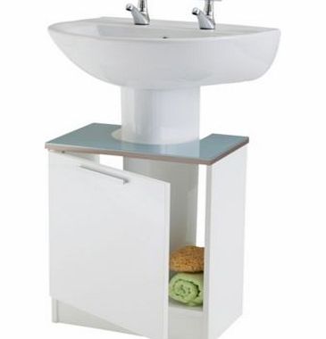 This under sink storage sits neatly under your current basin and is ideal for tucking away toiletries. cleaning products or other bathroom accessories. With a white gloss finish and ultra modern styling. this sleek collection is perfect for creating 