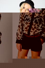 Unbranded Tammy Butterfly Print Peter Pan Collar Blouse