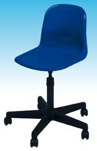 Tamperproof height adjustable chair blue
