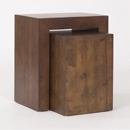 Tampica dark wood cubed nest of tables furniture