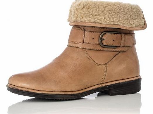 Unbranded Tan Leather Fur Lined Ankle Boots