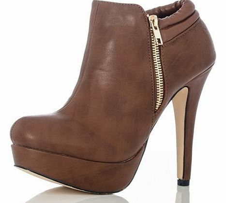 Unbranded Tan PU Shoe Boots