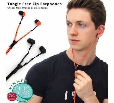Tangle Free Zip EarphonesIf you are fed up with having to untangle your earphones before you can use them, then the Zip Earphones are for you!This ingenious set of earphones has been designed around the common zipper, with the cables hidden within th
