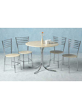 Cheerful and informal  the Tania dining set is a retro-style set featuring a maple finish with