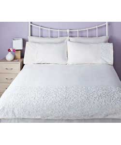 Tapework Floral King Size Duvet Cover Set - Oyster