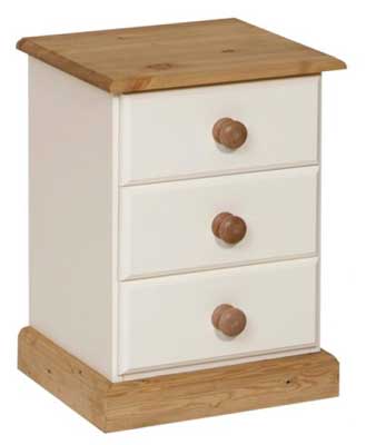 Unbranded Tarka painted Bedside Cabinet 3 drawer small