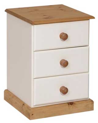 Unbranded Tarka painted Bedside Cabinet 3 drawer Standard