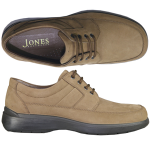 A casual and comfortable shoe from Jones Bootmaker. Features padded coller, padded insock and a chun