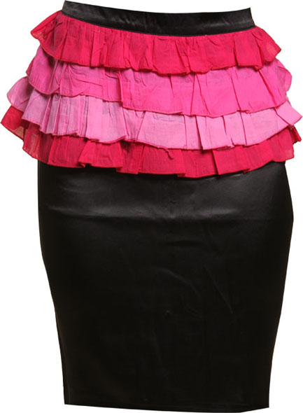 Unbranded Tasha satin ruffle peplum pencil skirt