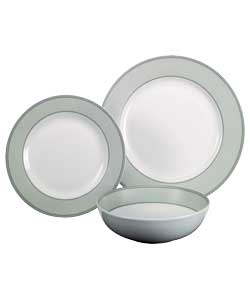 Unbranded Taupe Rimmed 12 Piece Porcelain Dinner Set