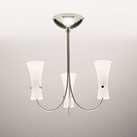 Tauro Three Light Semi Flush Satin Nickel Finish