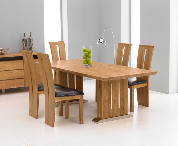 Unbranded Tavio Oak and Chrome Dining Table - 225cm and 6
