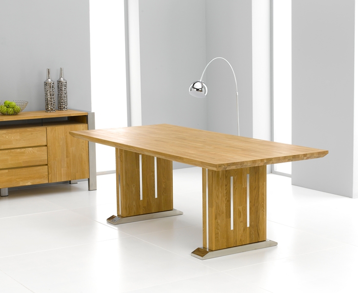 Unbranded Tavio Oak and Chrome Dining Table - 225cm