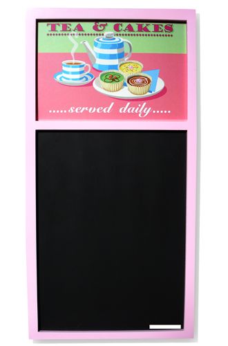 TEA and CAKES Kitchen Chalk Notice Board