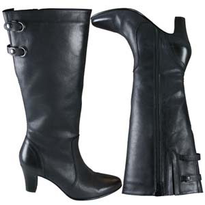 A stylish knee length boot from Jones Bootmaker. Features adjustable double strap at back to allow a