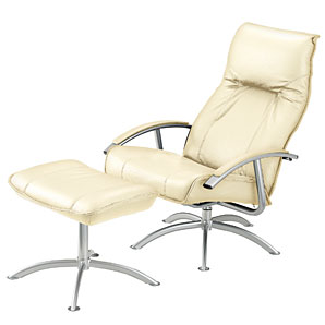 Techno Chair and Footstool- Cream
