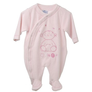 Unbranded Teddy All-in-One, Pink, 3-6 Months