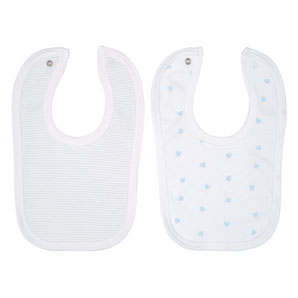 Teddy Faces Bibs- Blue- Pack of 5