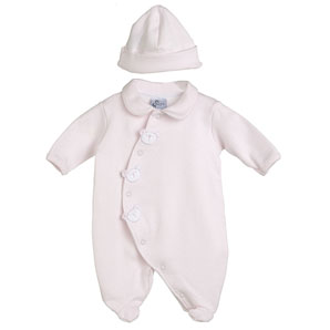 Teddy Sleepsuit and Hat, Pink, 9-12 Months
