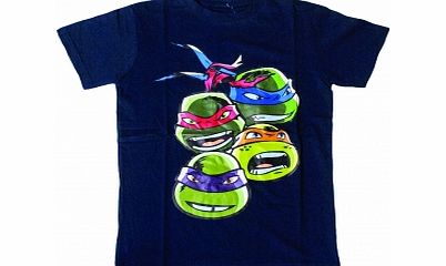 This kidand39;s t-shirt is made from high quality 100 cotton for a long lasting fit Includes a design featuring the intense faces of the Teenage Mutant Ninja Turtles on and navy blue background perfect for fans Features - Colour navy blue - Size 1401