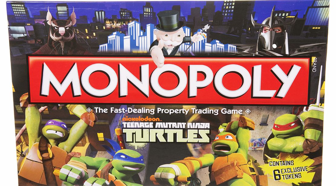 The streets of New York and the landmarks from the hit Nickelodeon show Teenage Mutant Ninja Turtles get their very own version of the classic game Monopoly! Play as one of 6 special tokens, exclusive to this game, and draw special mutagen and Turtle