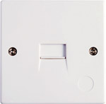 Single input surface mount extension socket for use with UK telephones. The socket dimensions are 67