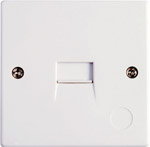 Single input surface mount extension socket for use with UK telephones. The socket dimensions are 67