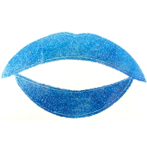 Unbranded Temporary Lip Tattoos - Blue Glitter