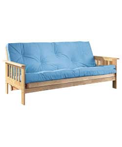 Tennessee Natural Futon with Duck Egg Blue Mattress
