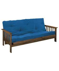 Tennessee Walnut Futon with Denim Style Mattress
