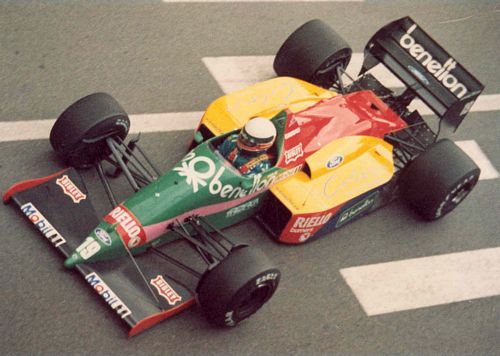 Teo Fabi in the Benetton 187 from the Monaco 1987