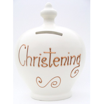 Unbranded Terracotta Hand Painted Christening Money Pot