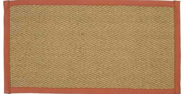 Terracotta Herringbone Design Latex Backed Rug -