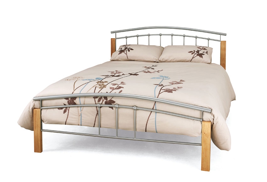 Unbranded Tetras Silver and Beech Double Bedstead