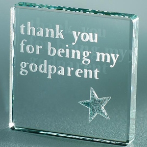 Unbranded Thank You Godparent Glass Paperweight