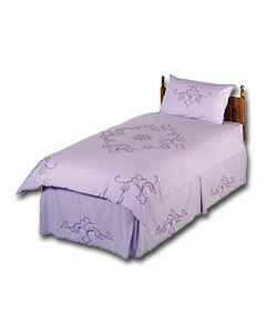 The Cutwork Collection Single Duvet Cover Set - Lilac