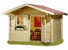 Unbranded The Frinton log cabin: Single Window (45mm) 69 x 79 - Natural Timber