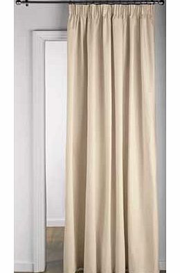 This thermal curtain helps retain indoor heat. perfect for cold winters. In elegant cream this door curtain has a soft and durable blend of 50/50 polyester and cotton. Made from 50% cotton and 80% polyester. Depth of header tape: 3 inches. Size 168cm