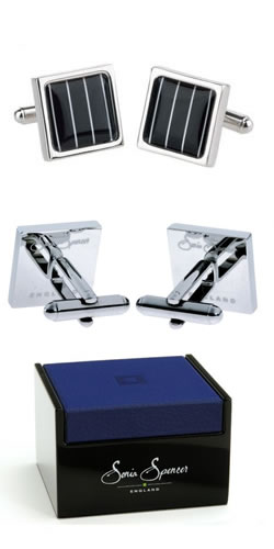 Unbranded Thin Stripe Square Cufflinks