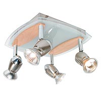 Thor 4 Light Square Brushed Chrome Effect