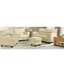 Unbranded Tia Large Sofa, 2 Chairs and Footstool - Ivory