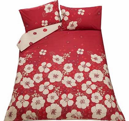 This pretty reversible Red Tia Bedding Set gives you flexibility to match your duvet to your mood. This duvet cover set includes a duvet cover and 2 pillowcases. Set includes 1 duvet cover and 2 pillowcases. Machine washable. Made from 50% polyester 
