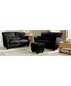 Unbranded Tia Regular Sofa Suite with Footstool - Black