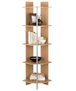 Tidy Beech and Silver Corner Bookcase