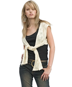 Tie-Up Shrug Cream Free Size