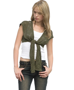Tie-Up Shrug Olive Free Size