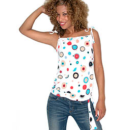 Tie Waist Spotted Top